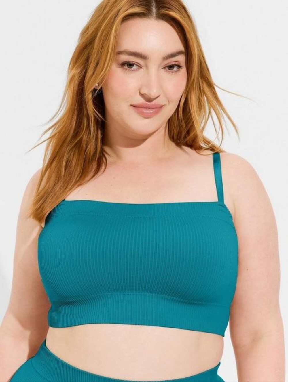 NWOT Torrid teal bandeau bralette with removable straps, size 3